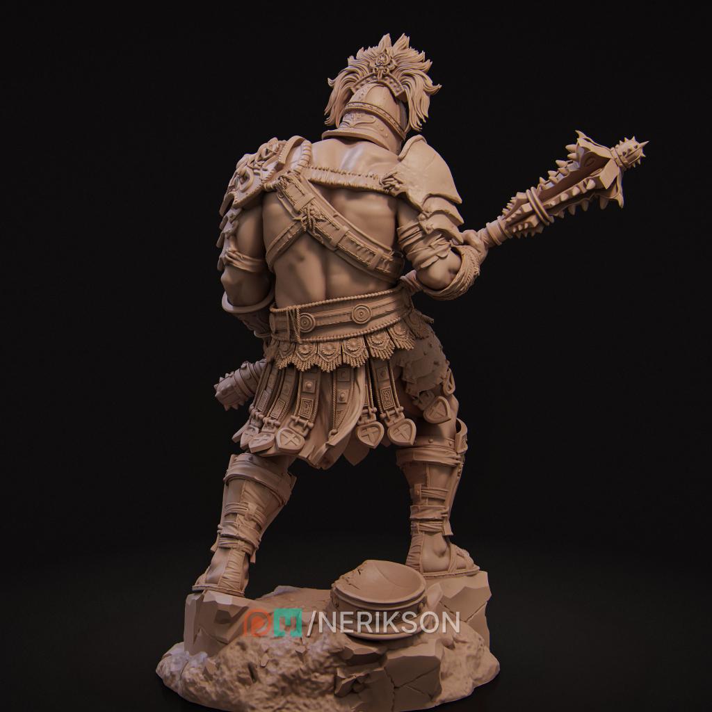 Gladiator SkullCrusher Miniature | Tabletop RPG Miniature | Nerikson | Roleplaying 3D Printed Fantasy Mini - 3DPrintDen