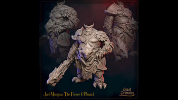 Jarl Miniature, Morgran the Fierce | Tabletop RPG Miniature | Great Grimoire | Roleplaying 3D Printed Fantasy Mini - 3DPrintDen