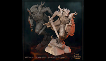 Dragon Warrior Miniature, Grok Thull | Tabletop RPG Miniature | Great Grimoire | Roleplaying 3D Printed Fantasy Mini - 3DPrintDen
