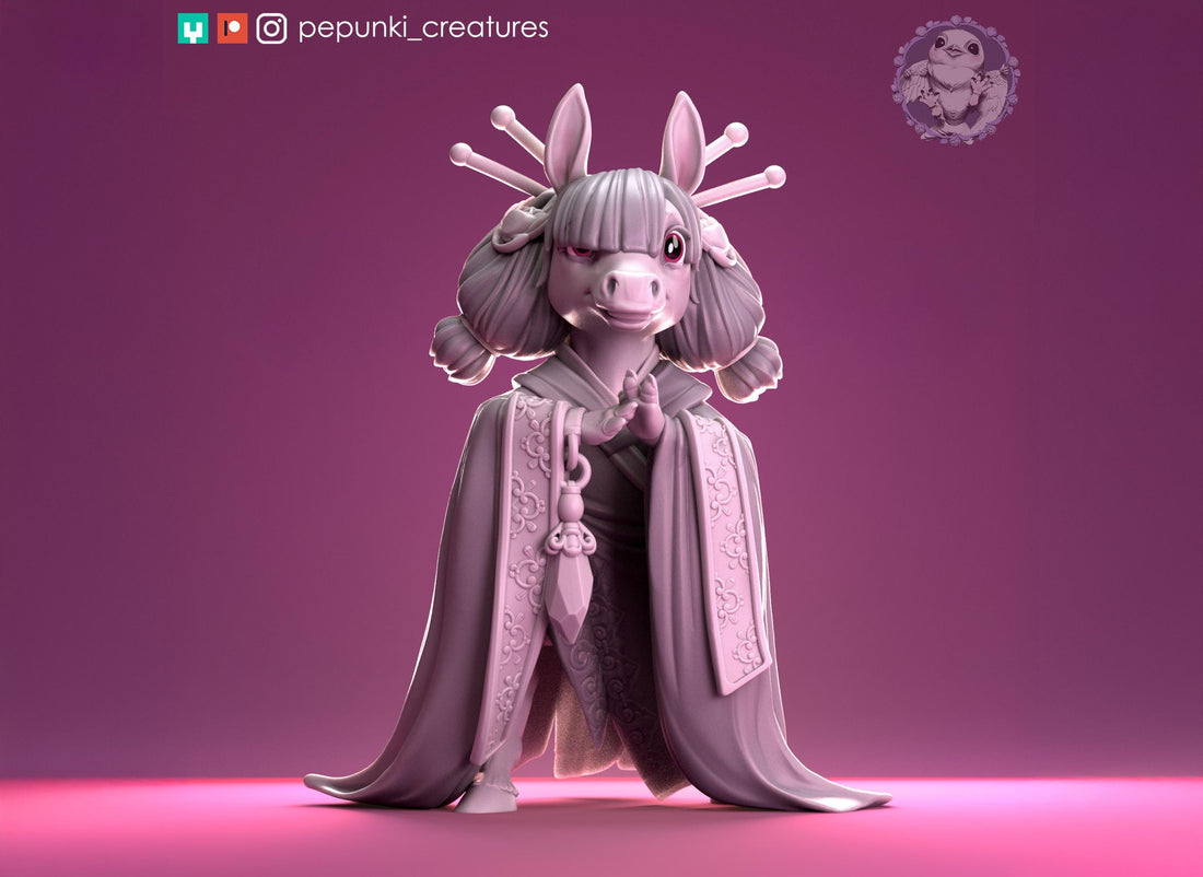 Pony Princess Miniature | Tabletop RPG Miniature | Pepunki Creatures | Roleplaying 3D Printed Fantasy Mini - 3DPrintDen