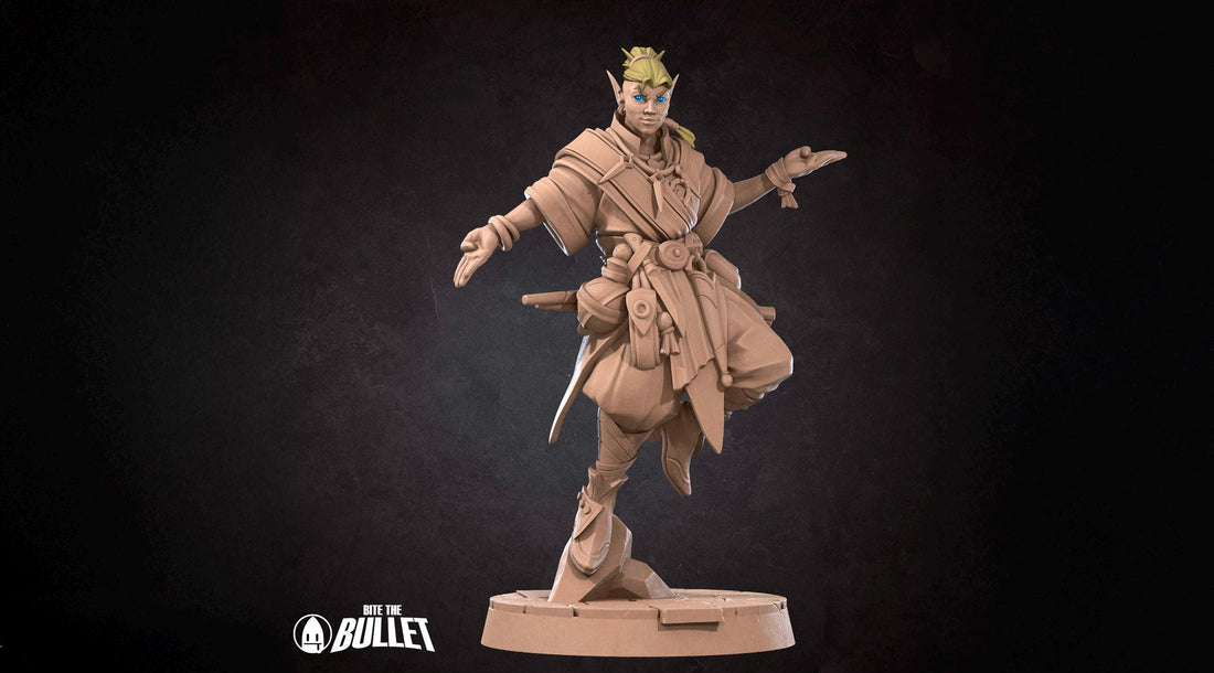 Elf Psychic Miniature | Tabletop RPG Miniature | Bite the Bullet | Roleplaying 3D Printed Fantasy Mini - 3DPrintDen