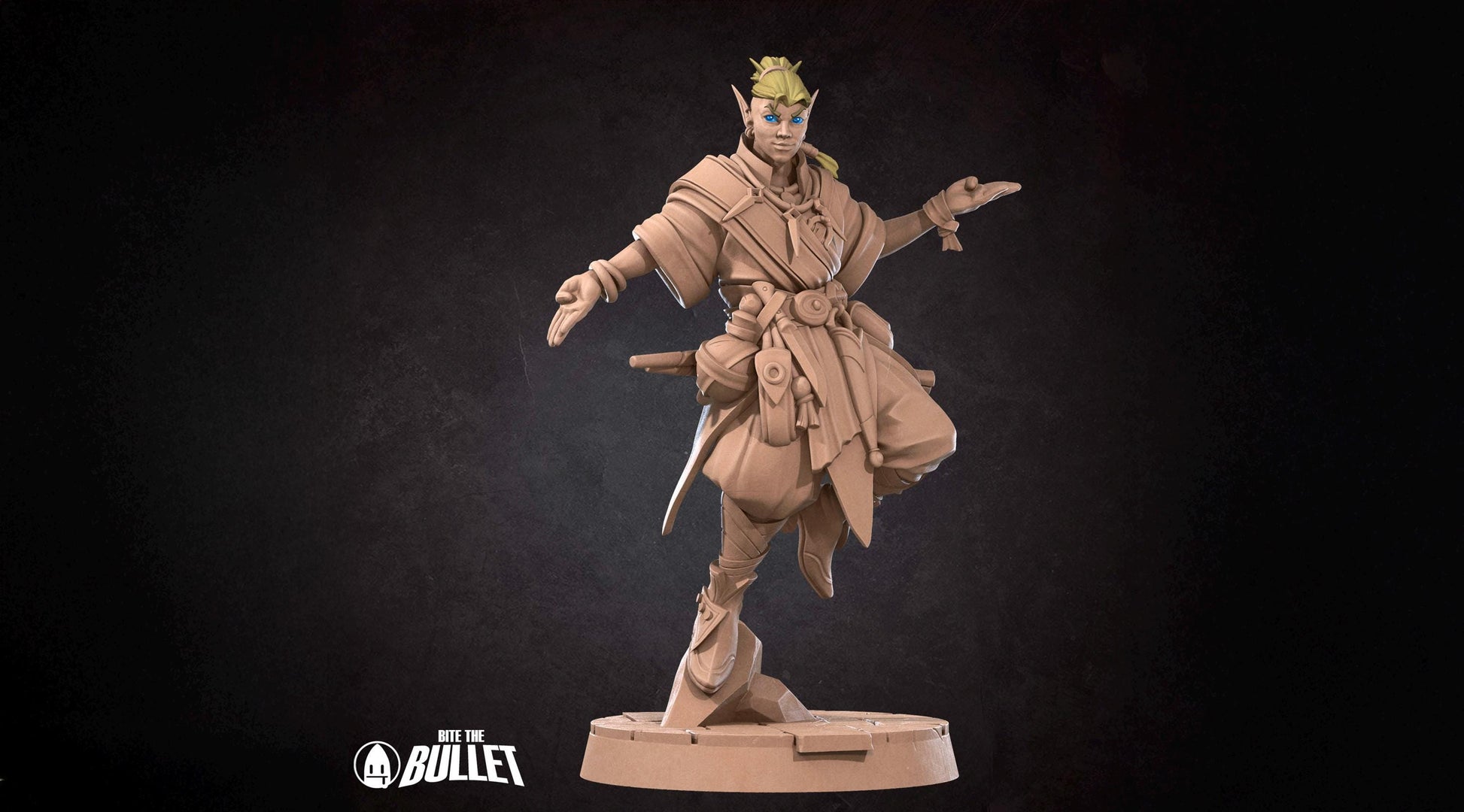 Elf Psychic Miniature | Tabletop RPG Miniature | Bite the Bullet | Roleplaying 3D Printed Fantasy Mini - 3DPrintDen