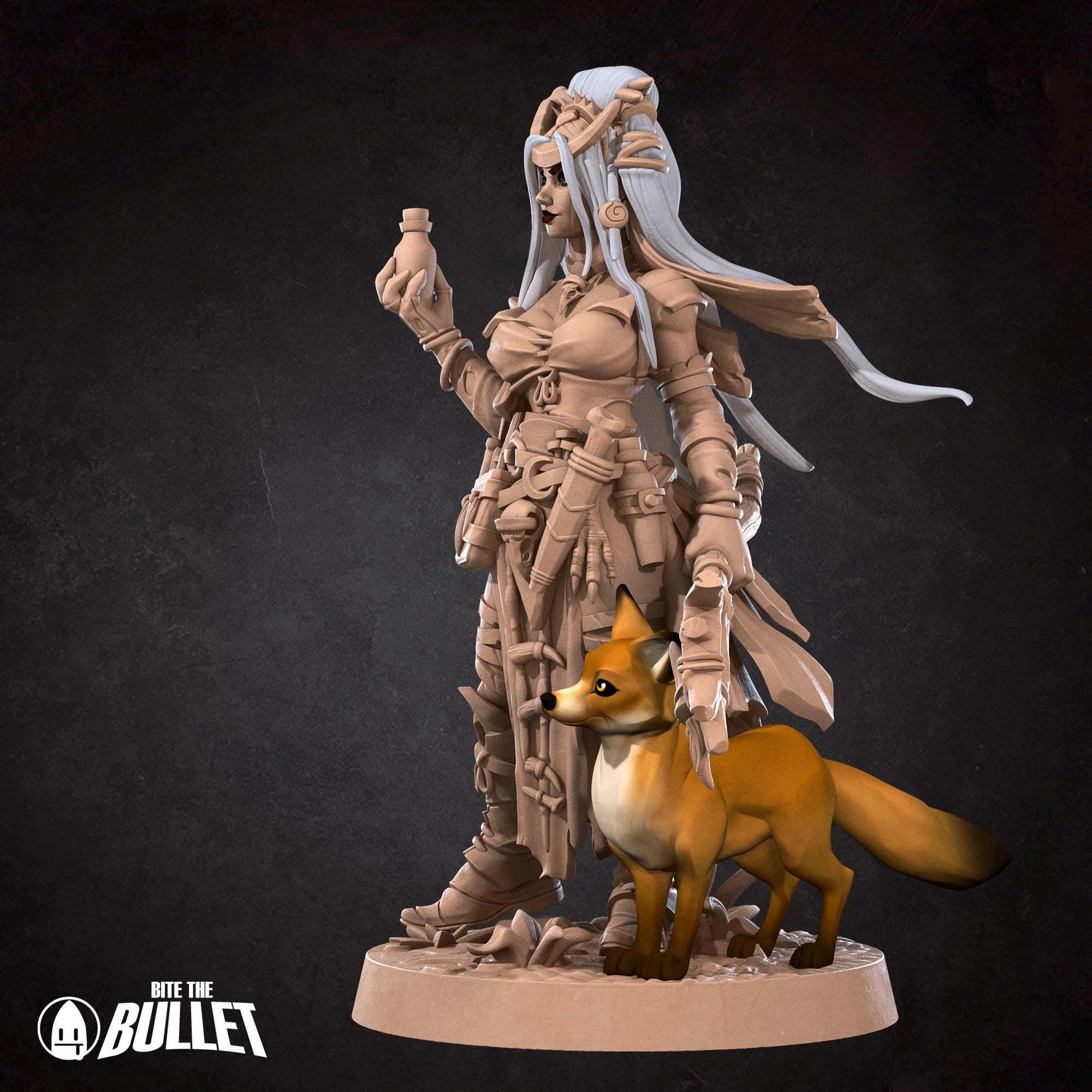 Witch Miniature | Tabletop RPG Miniature | Bite the Bullet | Roleplaying 3D Printed Fantasy Mini - 3DPrintDen