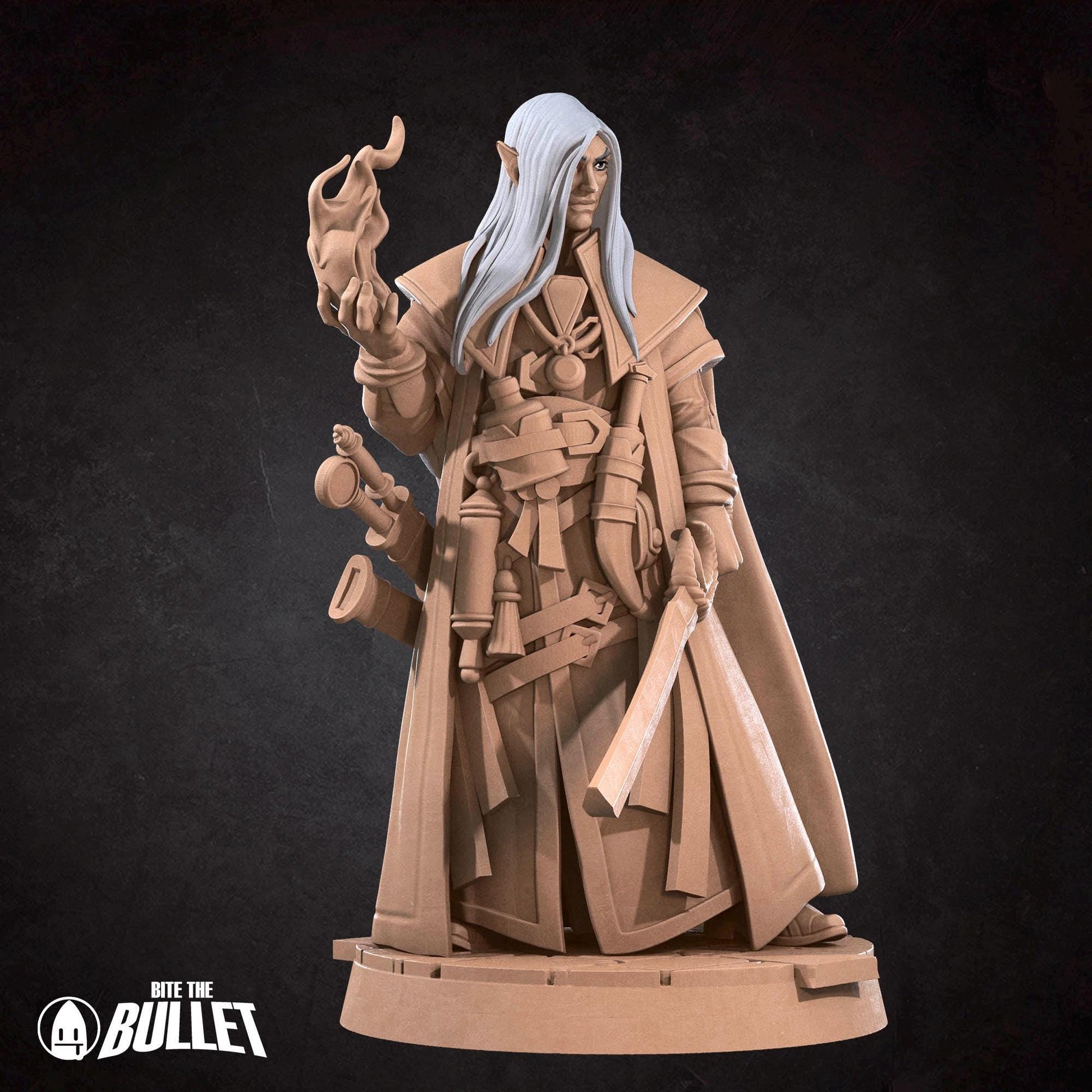 Half-Elf Magus Miniature | Tabletop RPG Miniature | Bite the Bullet | Roleplaying 3D Printed Fantasy Mini - 3DPrintDen