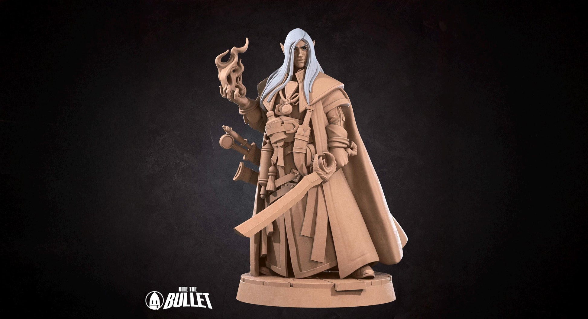 Half-Elf Magus Miniature | Tabletop RPG Miniature | Bite the Bullet | Roleplaying 3D Printed Fantasy Mini - 3DPrintDen