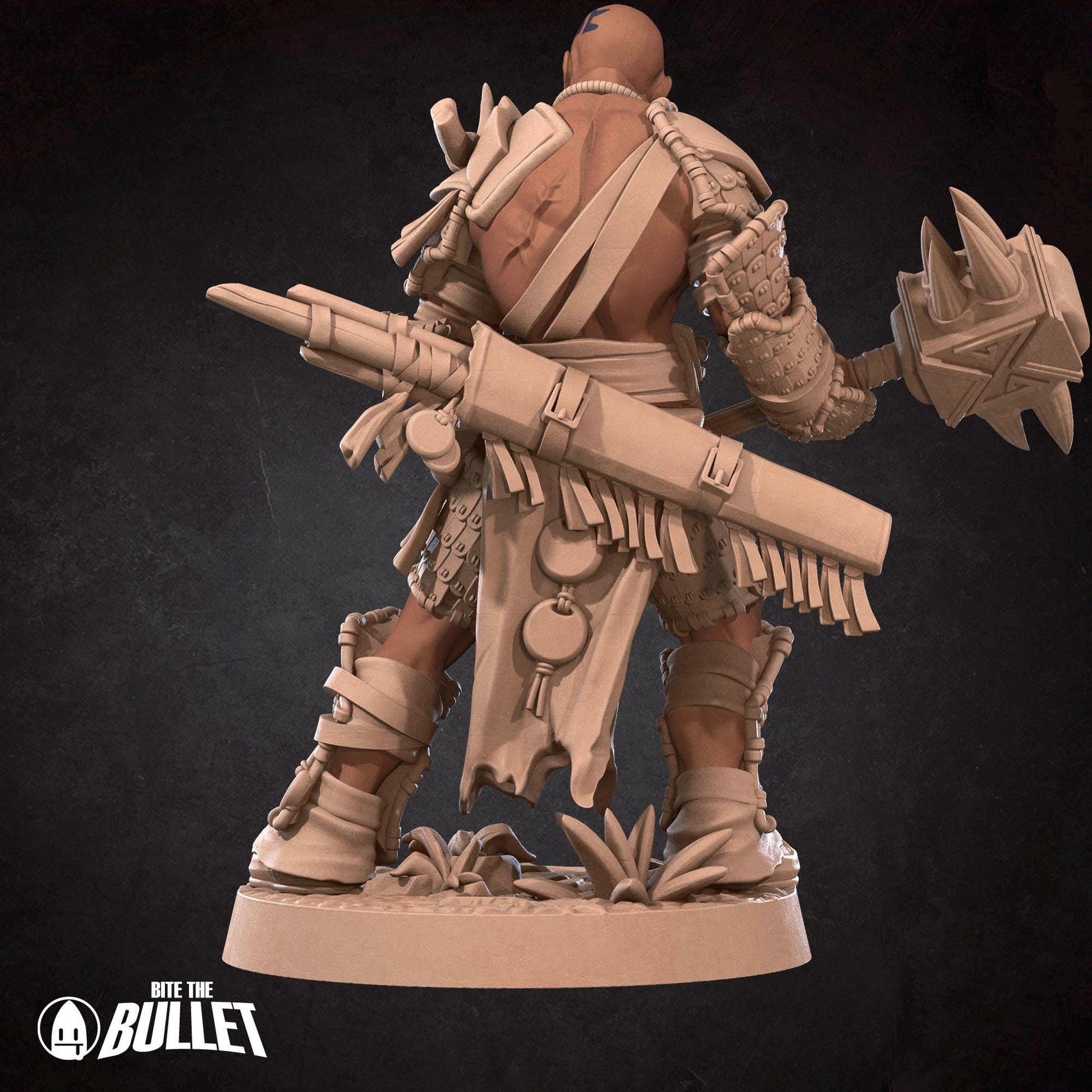 Human Bloodrager Miniature | Tabletop RPG Miniature | Bite the Bullet | Roleplaying 3D Printed Fantasy Mini - 3DPrintDen