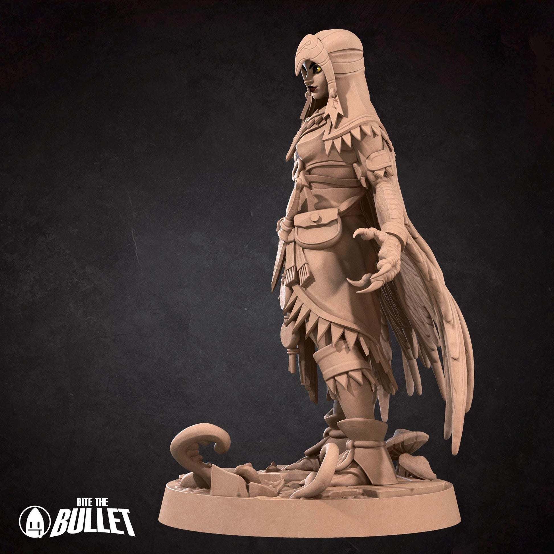 Female Shapeshifter Miniature | Tabletop RPG Miniature | Bite the Bullet | Roleplaying 3D Printed Fantasy Mini - 3DPrintDen