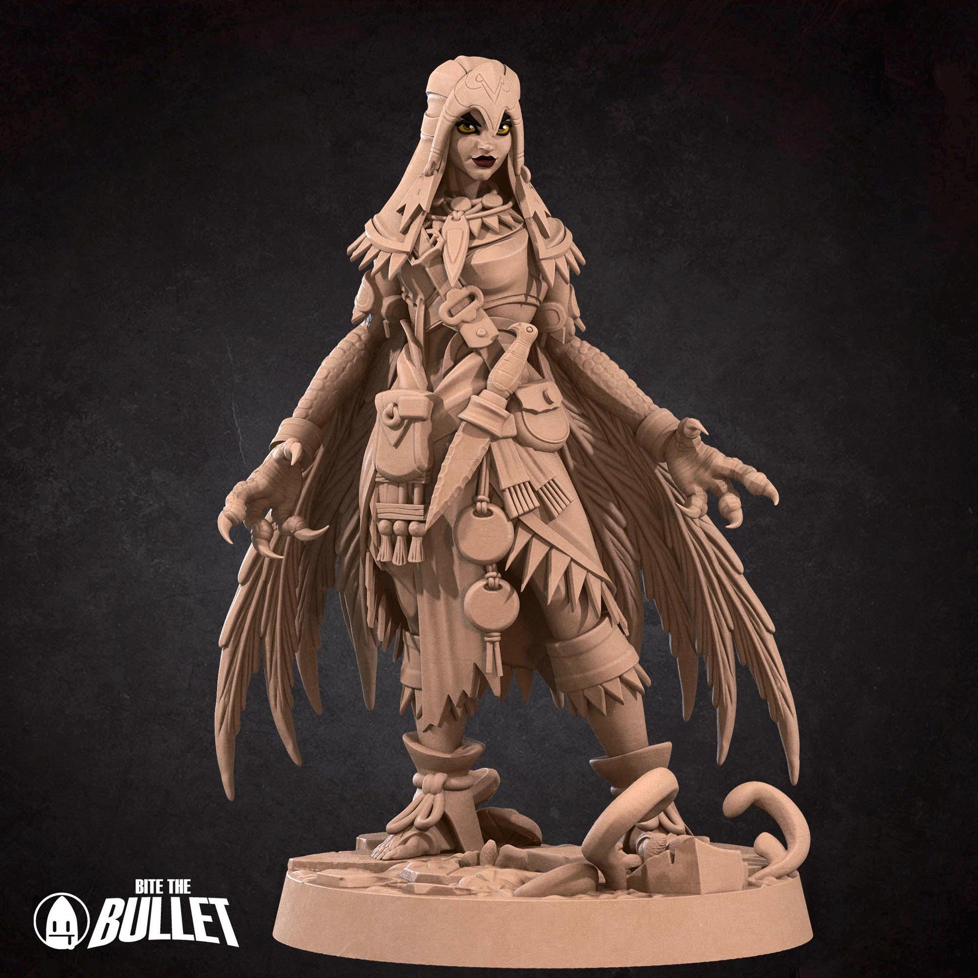 Female Shapeshifter Miniature | Tabletop RPG Miniature | Bite the Bullet | Roleplaying 3D Printed Fantasy Mini - 3DPrintDen