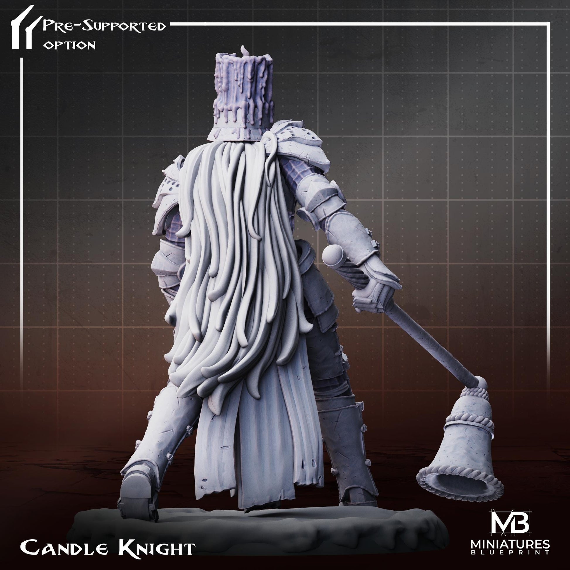 Candle Knight Miniature | Tabletop RPG Miniature | Miniatures Blueprint | Roleplaying 3D Printed Fantasy Mini - 3DPrintDen