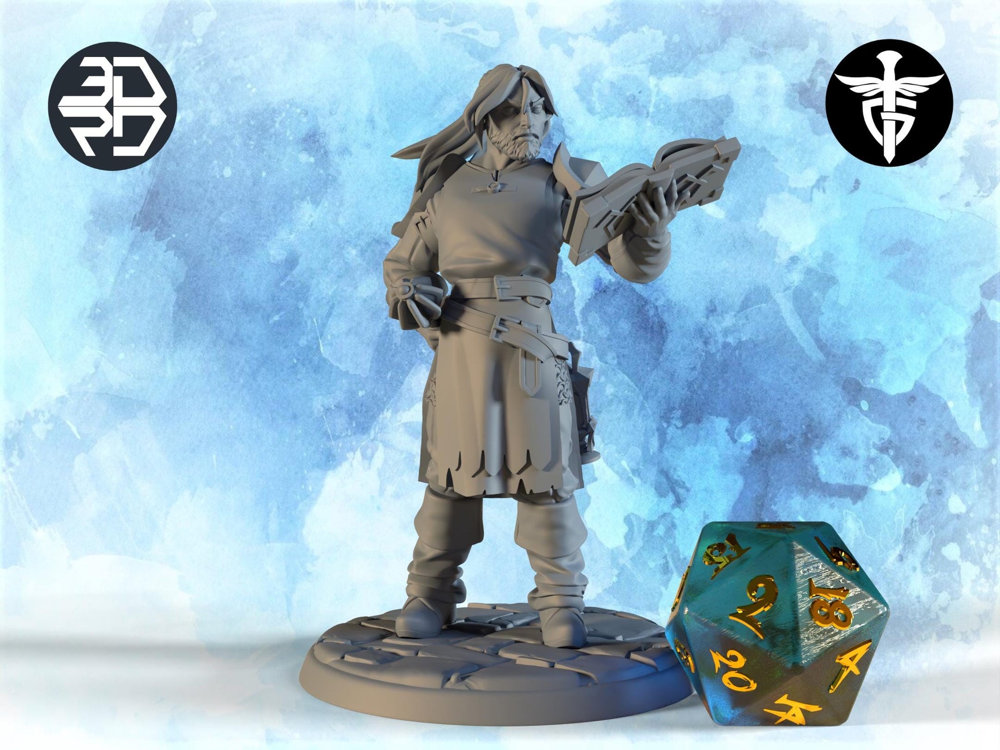 Cleric Miniature, Thomas | Twin Goddess Miniatures | Tabletop RPG Miniature | Roleplaying 3D Printed Fantasy Mini - 3DPrintDen