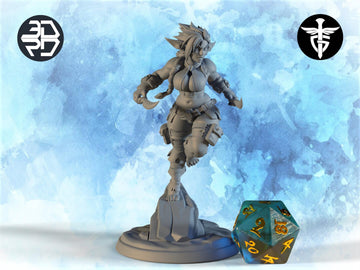 Female Firbolg Rogue Miniature, Cayleri | Twin Goddess Miniatures | Tabletop RPG Miniature | Roleplaying 3D Printed Fantasy Mini - 3DPrintDen