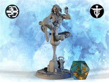 Human Monk Miniature, Tenko | Twin Goddess Miniatures | Tabletop RPG Miniature | Roleplaying 3D Printed Fantasy Mini - 3DPrintDen