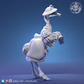 Ostrich Scientist Miniature | Tabletop RPG Miniature | Pepunki Creatures | Roleplaying 3D Printed Fantasy Mini - 3DPrintDen