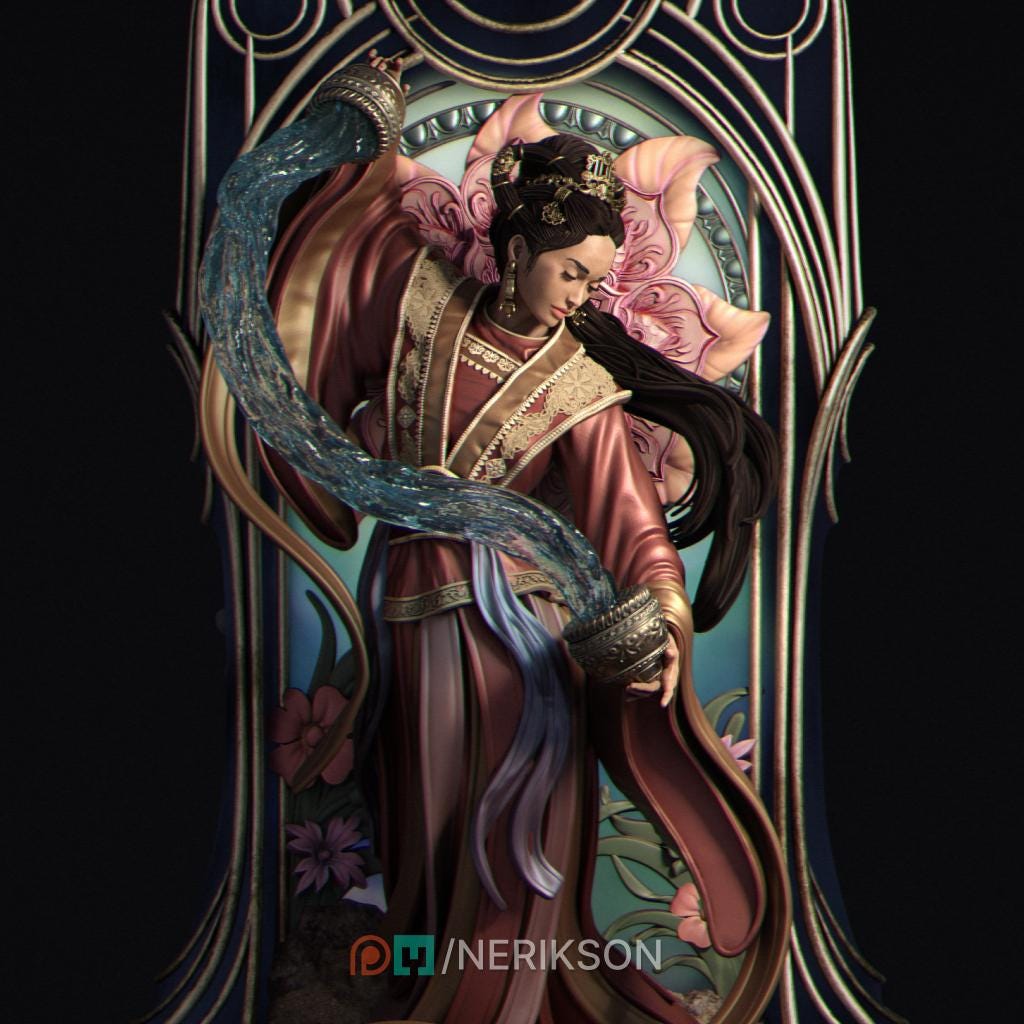 Tarot Arcana: Temperance Diorama Miniature | Tabletop RPG Miniature | Nerikson | Roleplaying 3D Printed Fantasy Mini - 3DPrintDen