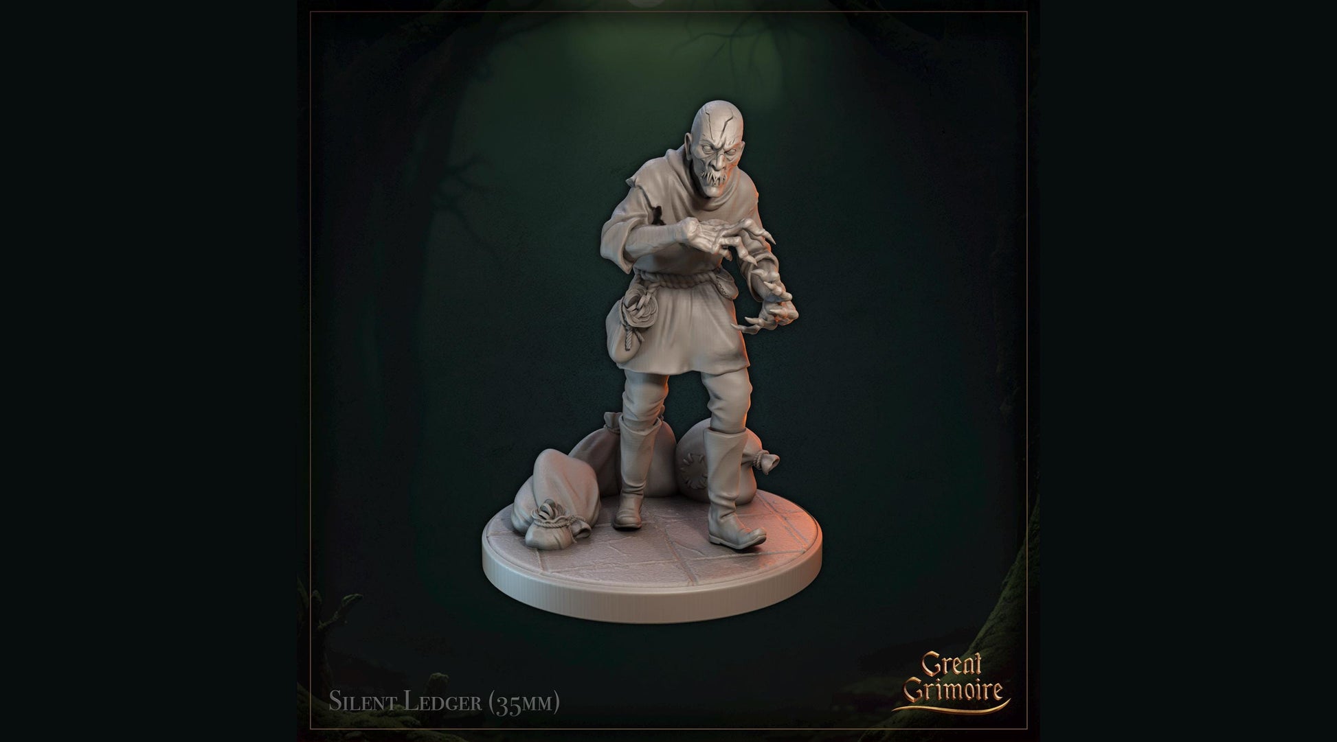Silent Ledger Miniature | Tabletop RPG Miniature | Great Grimoire | Roleplaying 3D Printed Fantasy Mini - 3DPrintDen
