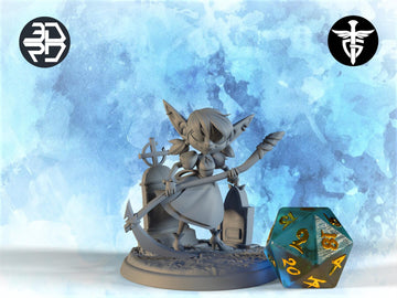 Female Goblin Vampire Miniature, Greeble | Twin Goddess Miniatures | Tabletop RPG Miniature | Roleplaying 3D Printed Fantasy Mini - 3DPrintDen
