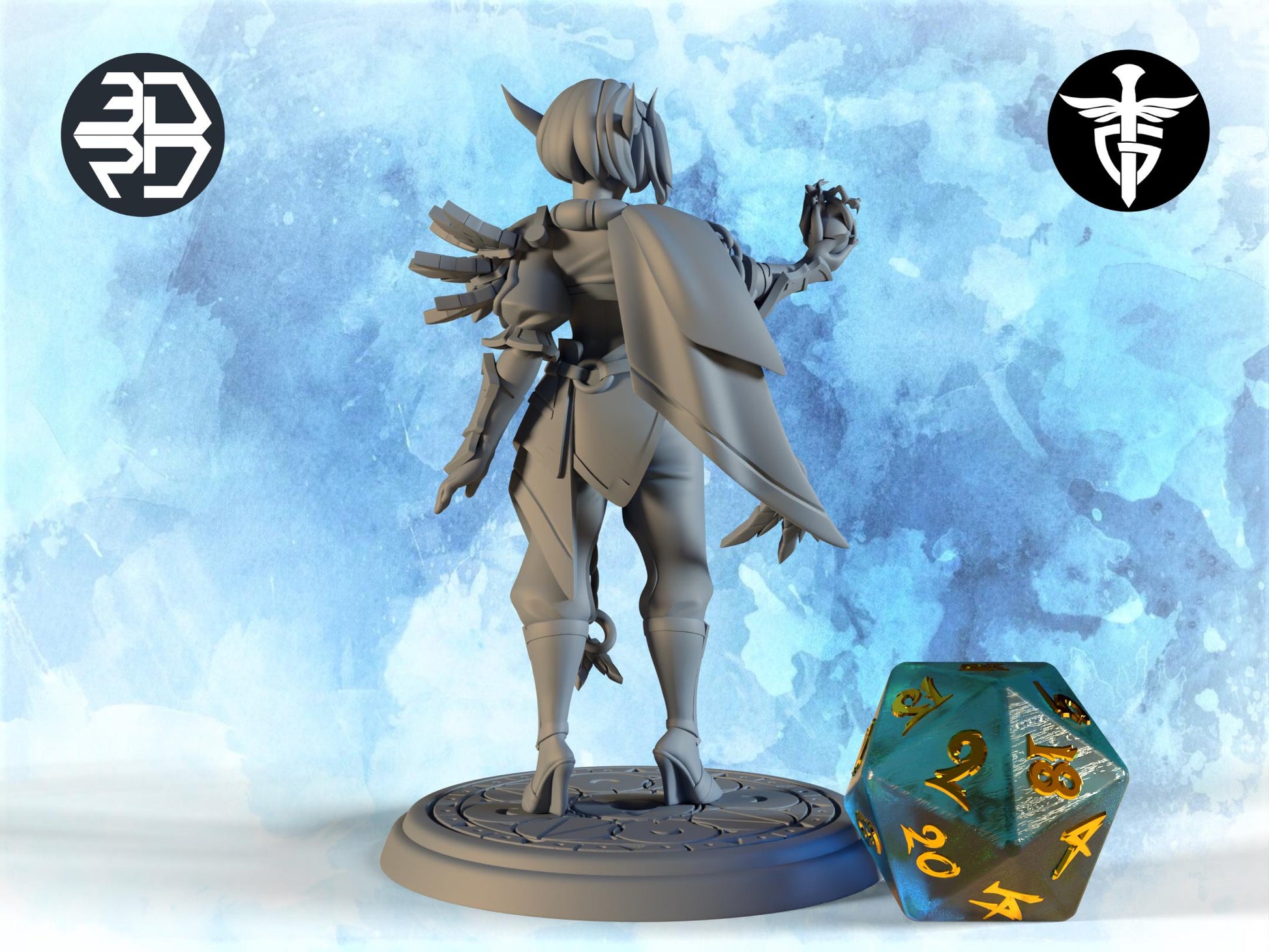 Female Nightborne Elf Warlock Miniature, Ynn | Twin Goddess Miniatures | Tabletop RPG Miniature | Roleplaying 3D Printed Fantasy Mini - 3DPrintDen