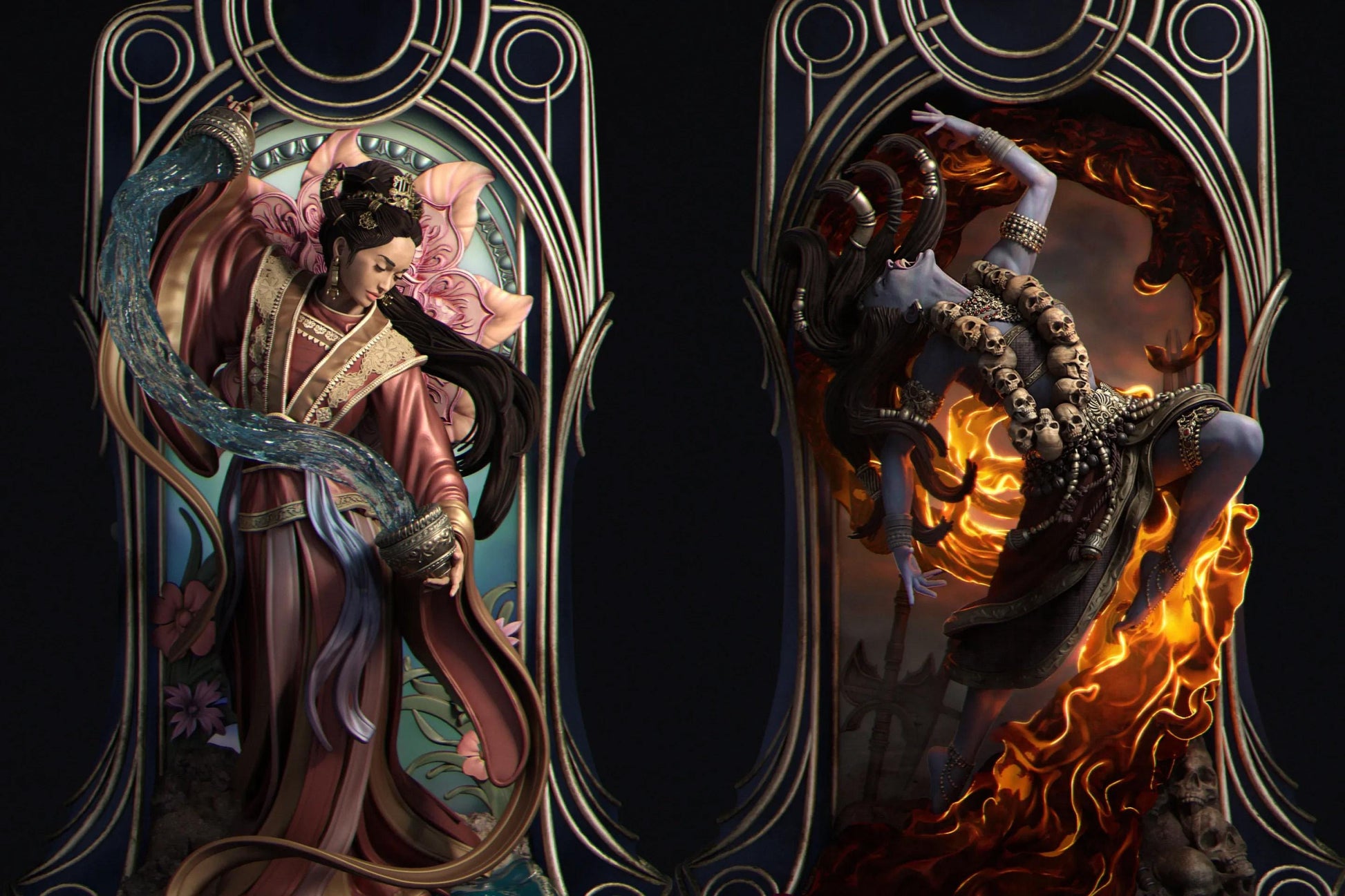 Tarot Arcana: Temperance Diorama Miniature | Tabletop RPG Miniature | Nerikson | Roleplaying 3D Printed Fantasy Mini - 3DPrintDen