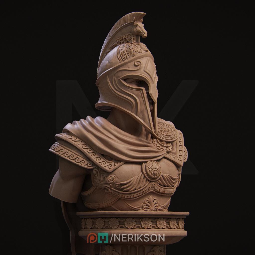 Perseus Bust | Tabletop RPG Miniature | Nerikson | Roleplaying 3D Printed Fantasy Mini - 3DPrintDen