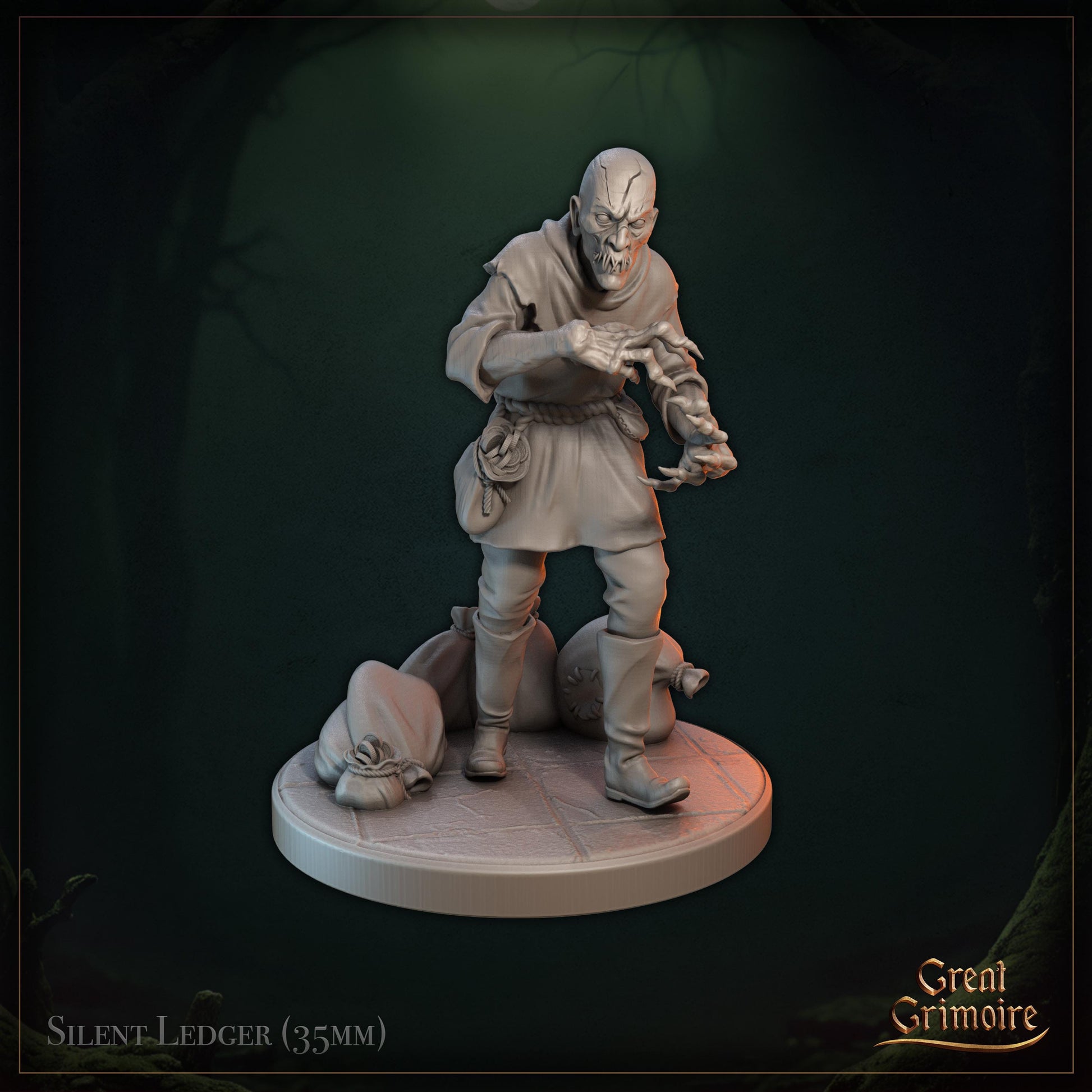 Silent Ledger Miniature | Tabletop RPG Miniature | Great Grimoire | Roleplaying 3D Printed Fantasy Mini - 3DPrintDen