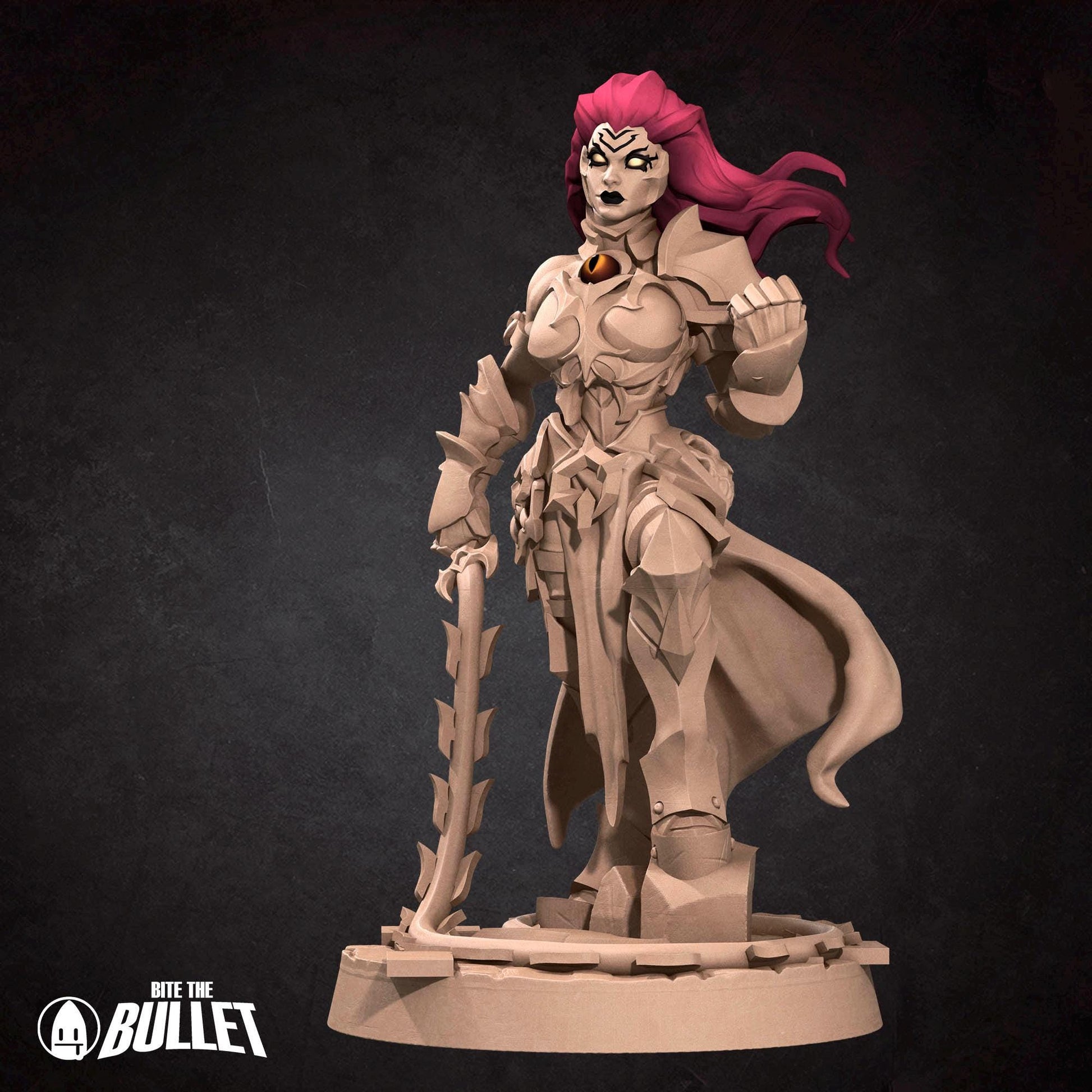 Female Black Dragon Rider Miniature | Tabletop RPG Miniature | Bite the Bullet | Roleplaying 3D Printed Fantasy Mini - 3DPrintDen