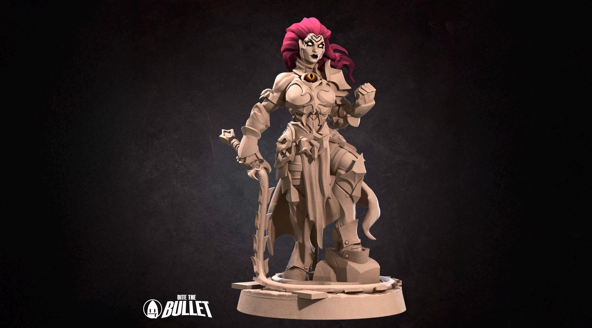 Female Black Dragon Rider Miniature | Tabletop RPG Miniature | Bite the Bullet | Roleplaying 3D Printed Fantasy Mini - 3DPrintDen