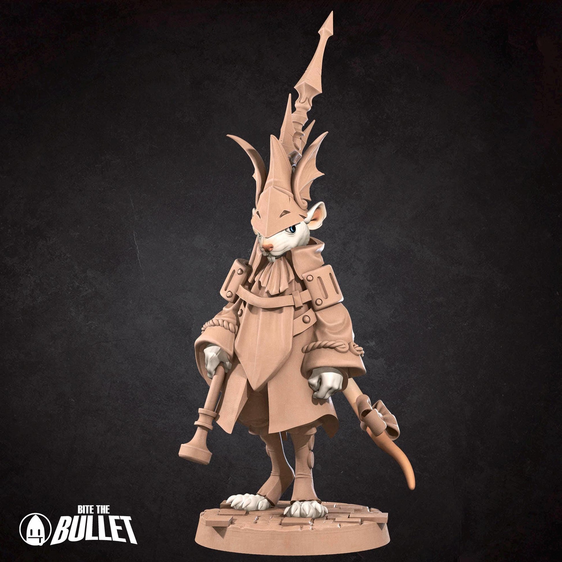 Rat Knight Miniature | Tabletop RPG Miniature | Bite the Bullet | Roleplaying 3D Printed Fantasy Mini - 3DPrintDen