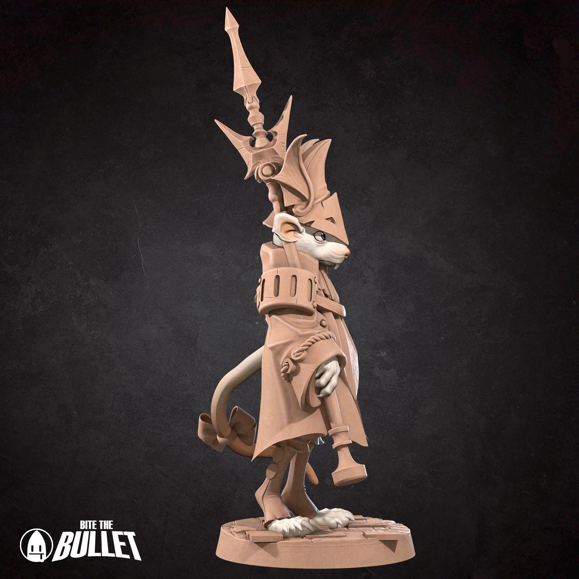 Rat Knight Miniature | Tabletop RPG Miniature | Bite the Bullet | Roleplaying 3D Printed Fantasy Mini - 3DPrintDen