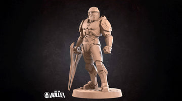 Sierra Space Warrior Miniature | Tabletop RPG Miniature | Bite the Bullet | Roleplaying 3D Printed Fantasy Mini - 3DPrintDen