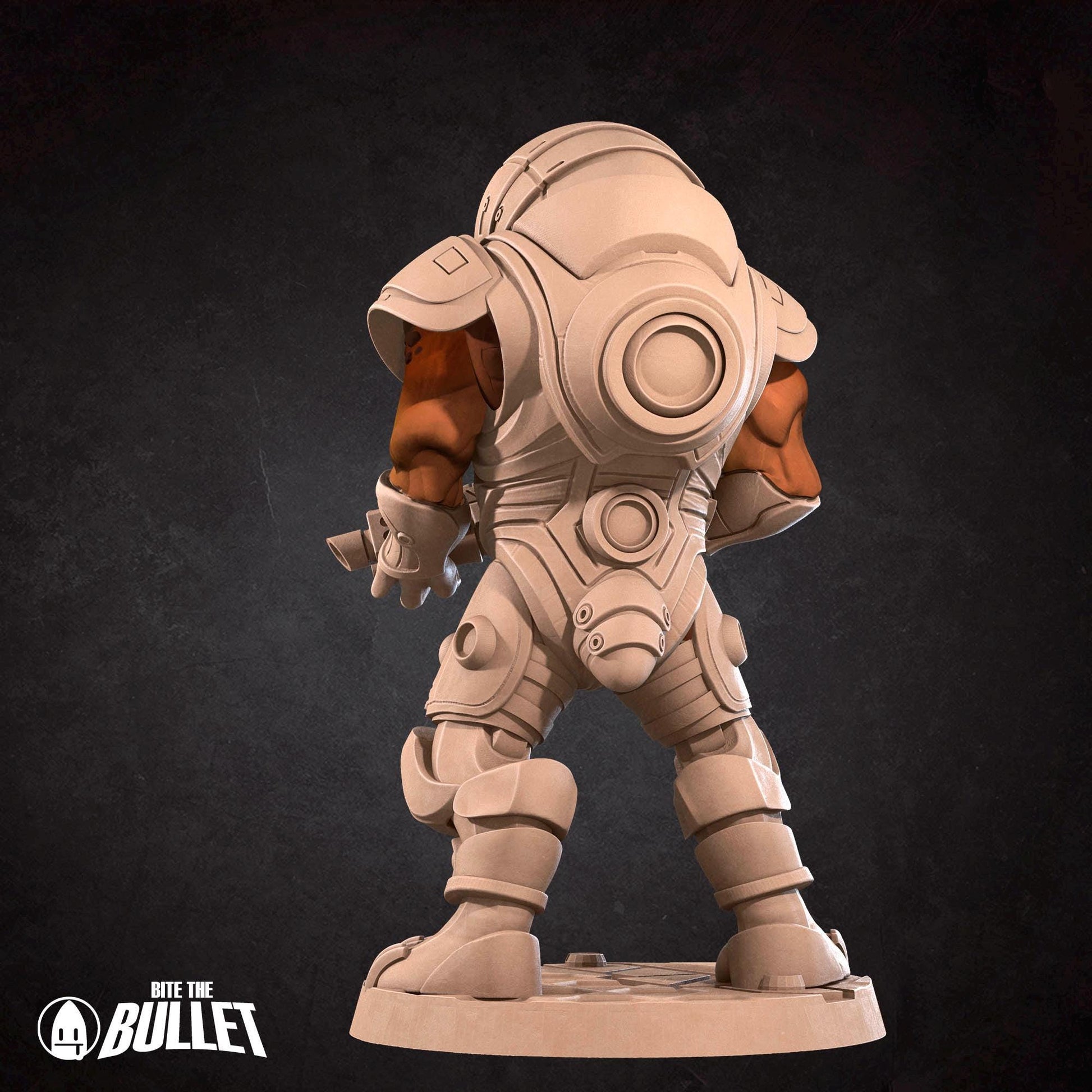 Space Turtle Berserker Miniature, Shotgun | Tabletop RPG Miniature | Bite the Bullet | Roleplaying 3D Printed Fantasy Mini - 3DPrintDen
