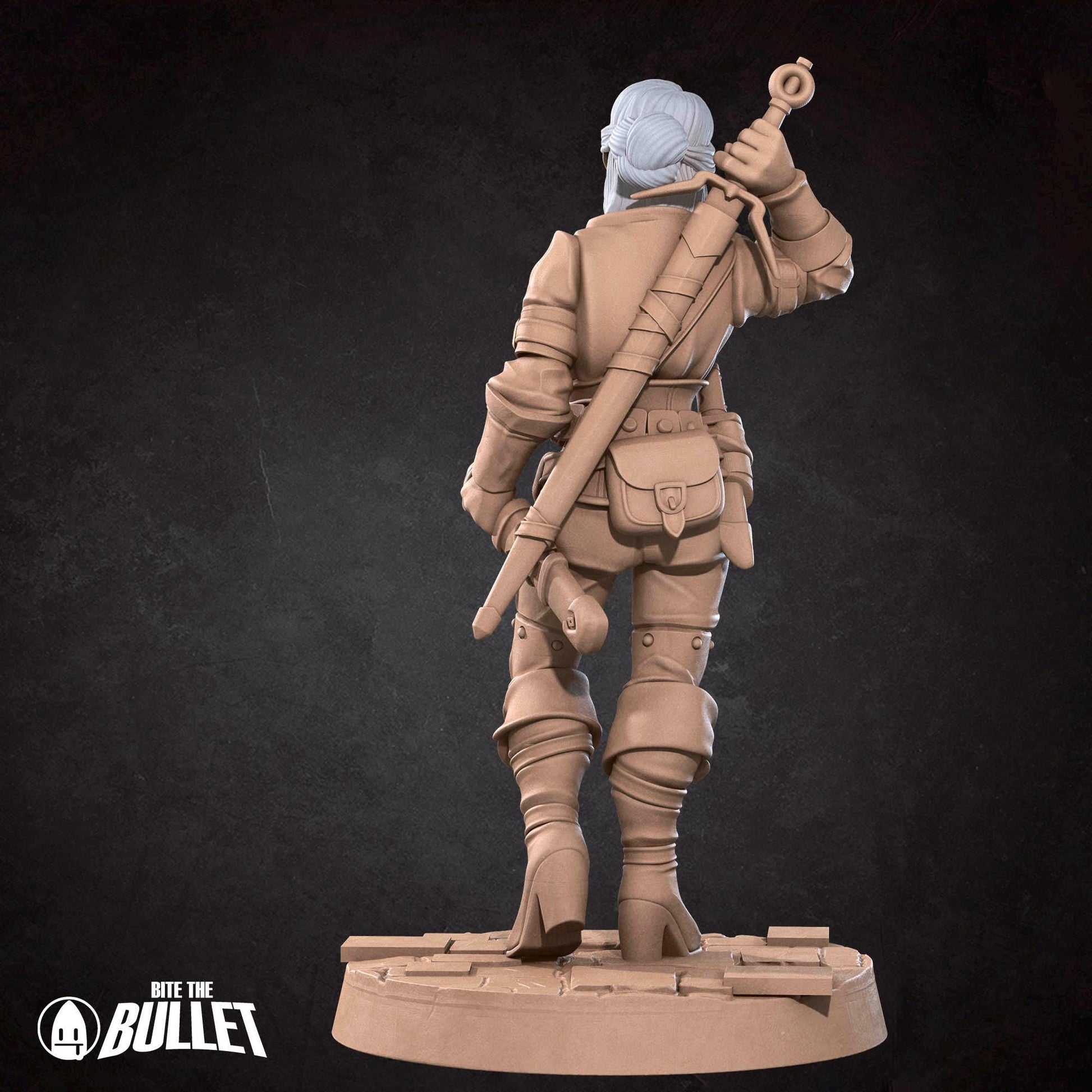 White Lioness Miniature | Tabletop RPG Miniature | Javier Txiki Tejedor | Roleplaying 3D Printed Fantasy Mini - 3DPrintDen