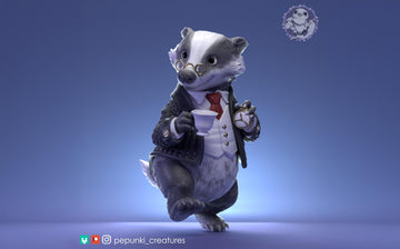 Gentleman Badger Miniature | Tabletop RPG Miniature | Pepunki Creatures | Roleplaying 3D Printed Fantasy Mini - 3DPrintDen