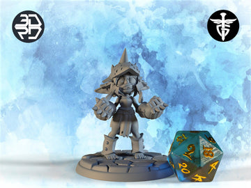 Female Goblin Brawler Miniature, Knock | Twin Goddess Miniatures | Tabletop RPG Miniature | Roleplaying 3D Printed Fantasy Mini - 3DPrintDen