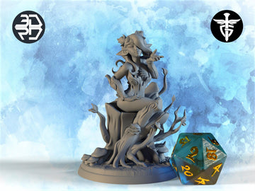 Female Dryad Miniature, Morille | Twin Goddess Miniatures | Tabletop RPG Miniature | Roleplaying 3D Printed Fantasy Mini - 3DPrintDen