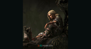 A Moment of Rest Diorama Miniature, Nastasya | Tabletop RPG Miniature | Nerikson | Roleplaying 3D Printed Fantasy Mini - 3DPrintDen