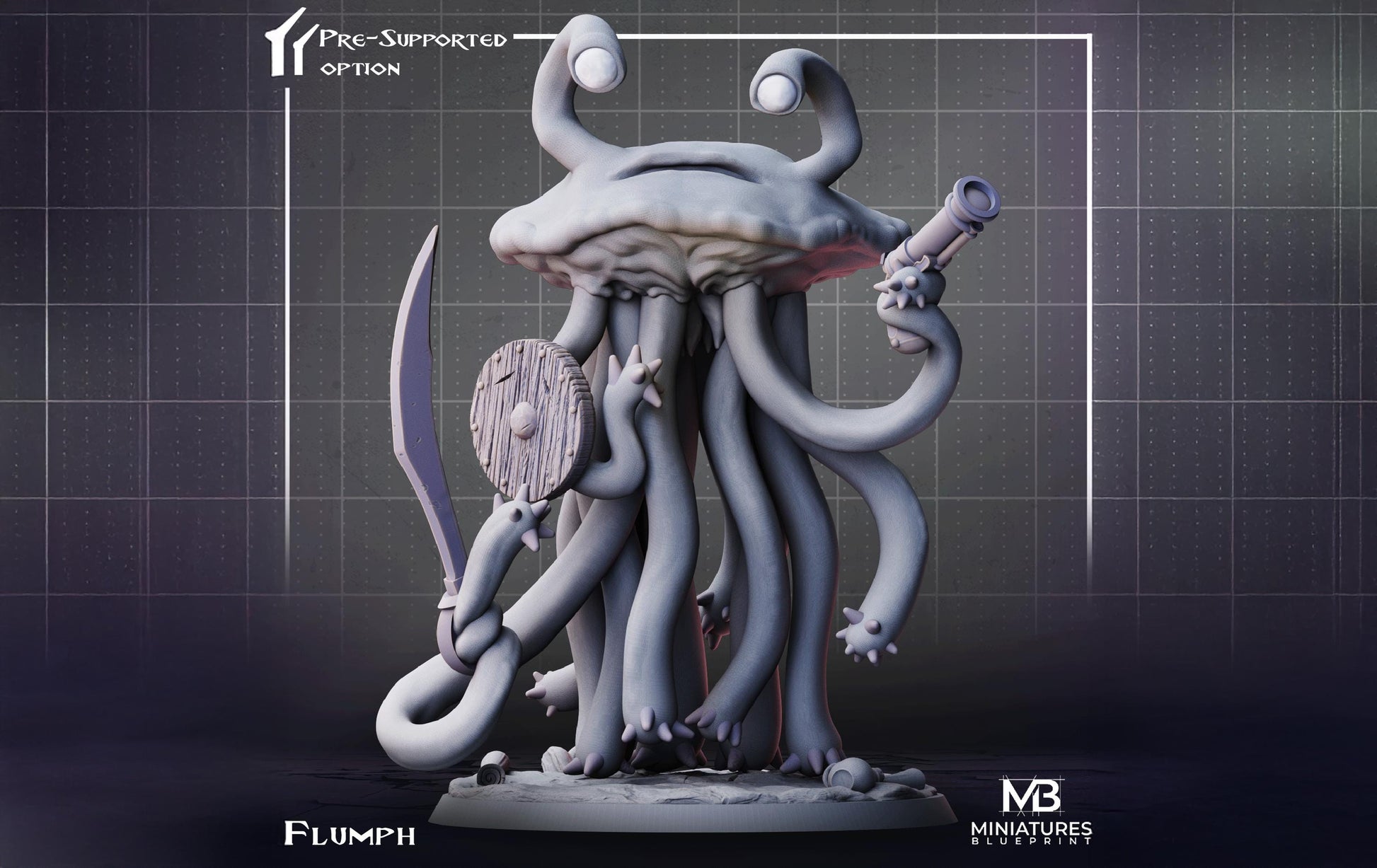 Flumph Miniature | Tabletop RPG Miniature | Miniatures Blueprint | Roleplaying 3D Printed Fantasy Mini - 3DPrintDen