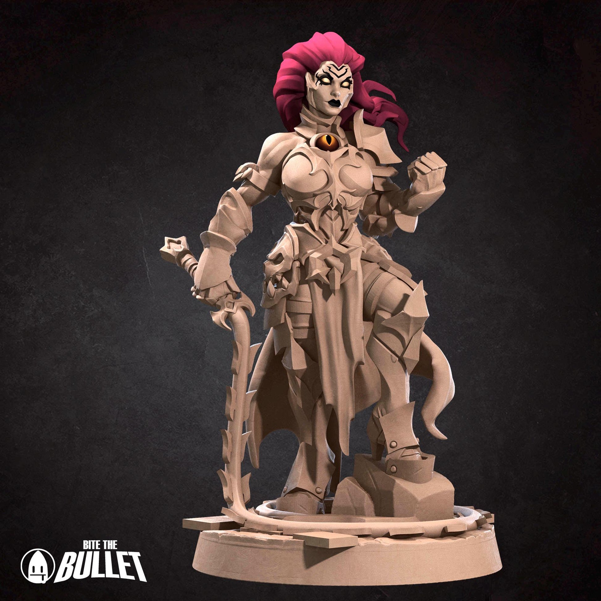 Female Black Dragon Rider Miniature | Tabletop RPG Miniature | Bite the Bullet | Roleplaying 3D Printed Fantasy Mini - 3DPrintDen