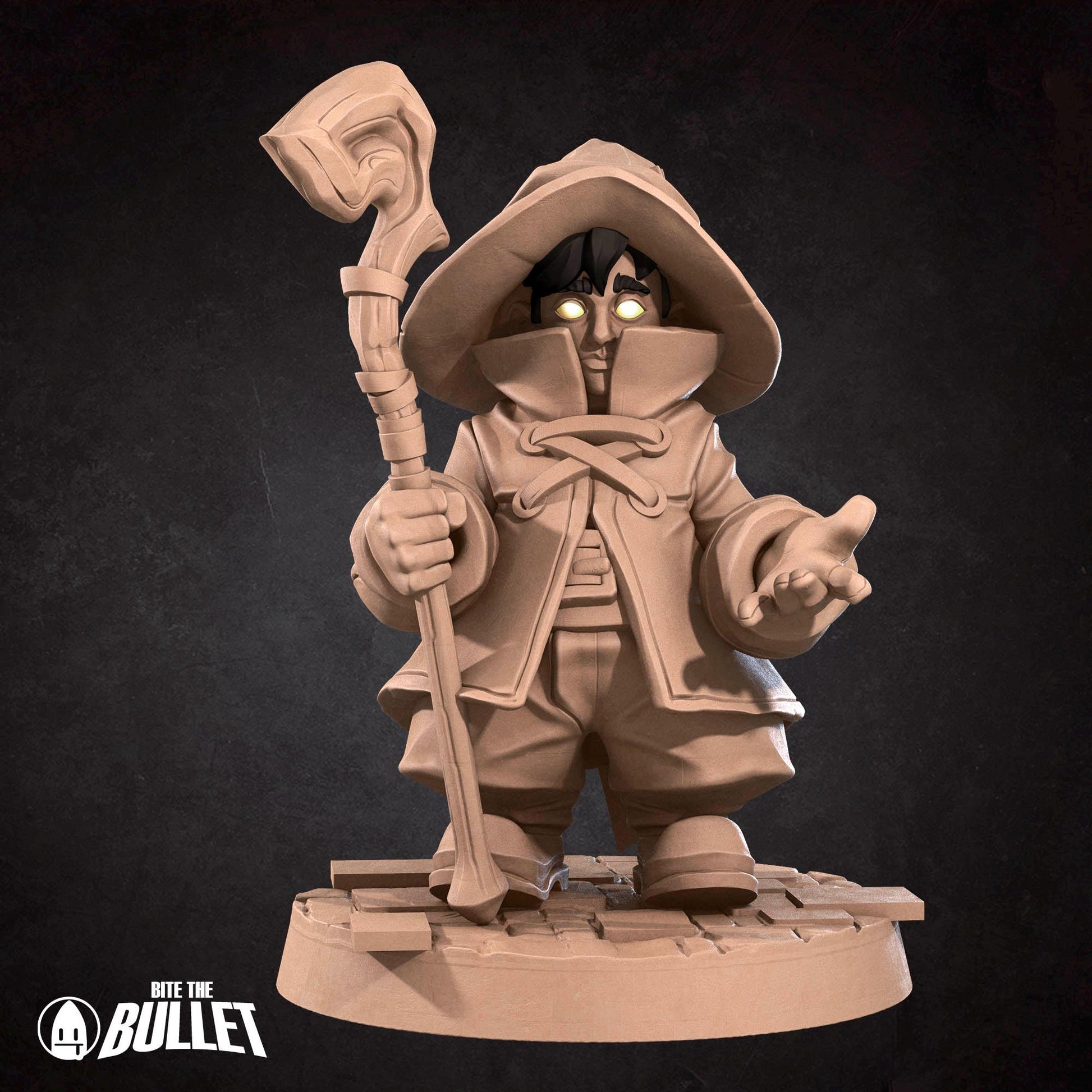 Black Mage Miniature | Tabletop RPG Miniature | Bite the Bullet | Roleplaying 3D Printed Fantasy Mini - 3DPrintDen