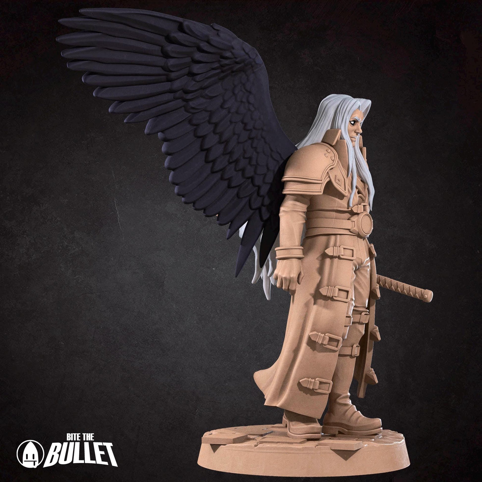 One-Winged Angel Miniature | Tabletop RPG Miniature | Bite the Bullet | Roleplaying 3D Printed Fantasy Mini - 3DPrintDen