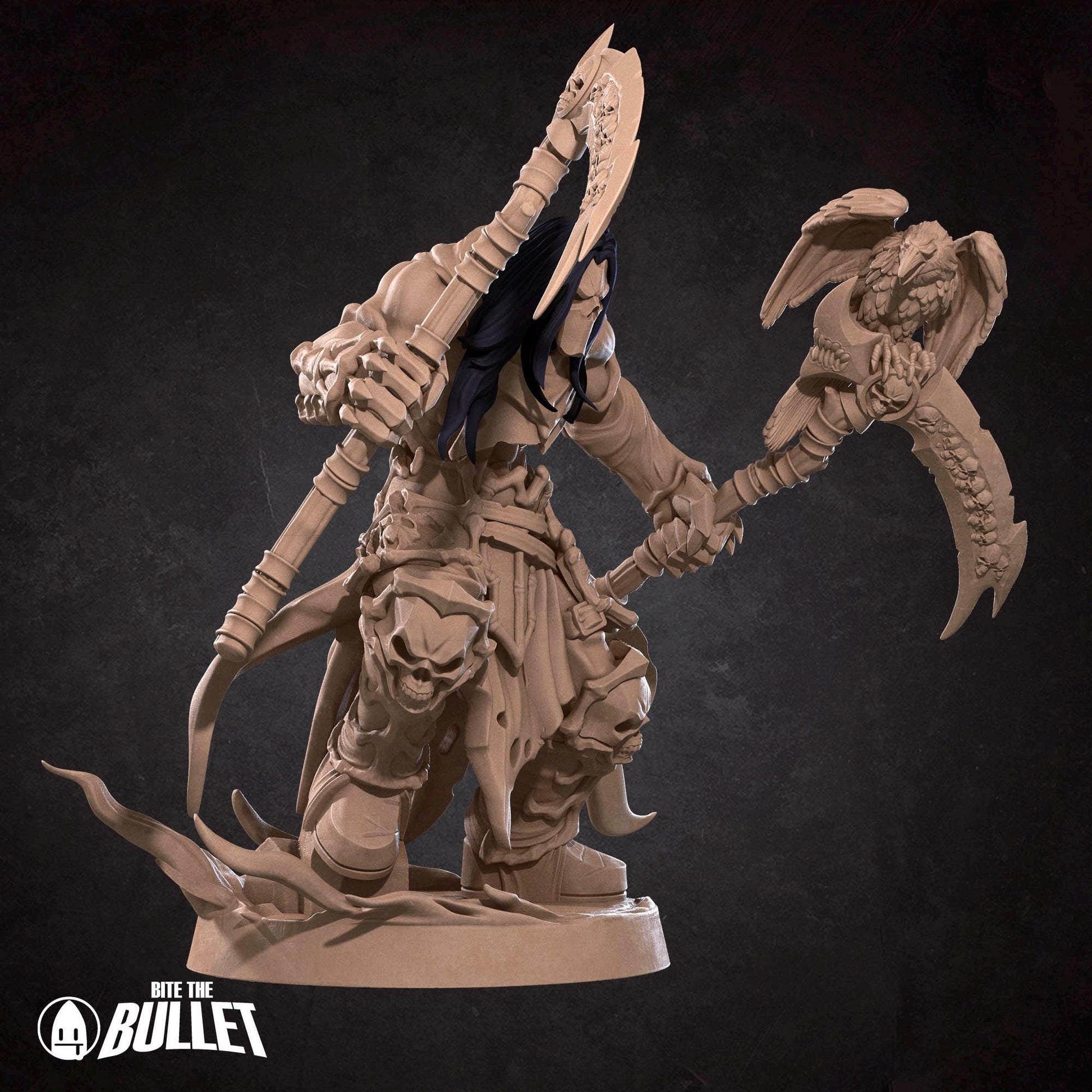 Pale Demon Rider Miniature | Tabletop RPG Miniature | Bite the Bullet | Roleplaying 3D Printed Fantasy Mini - 3DPrintDen