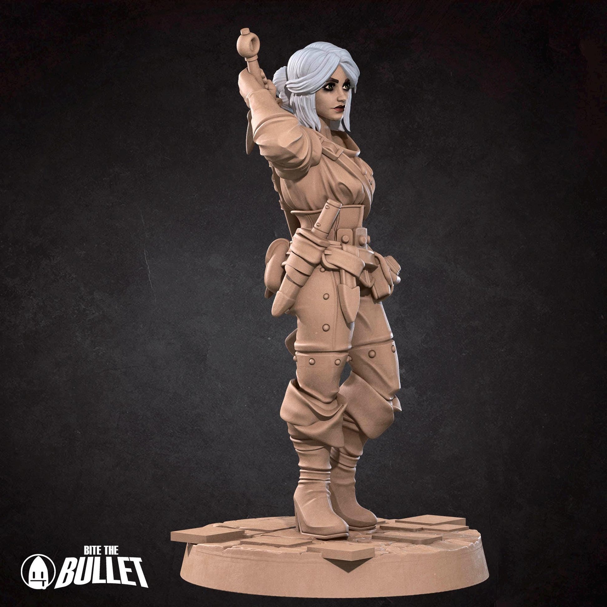 White Lioness Miniature | Tabletop RPG Miniature | Javier Txiki Tejedor | Roleplaying 3D Printed Fantasy Mini - 3DPrintDen