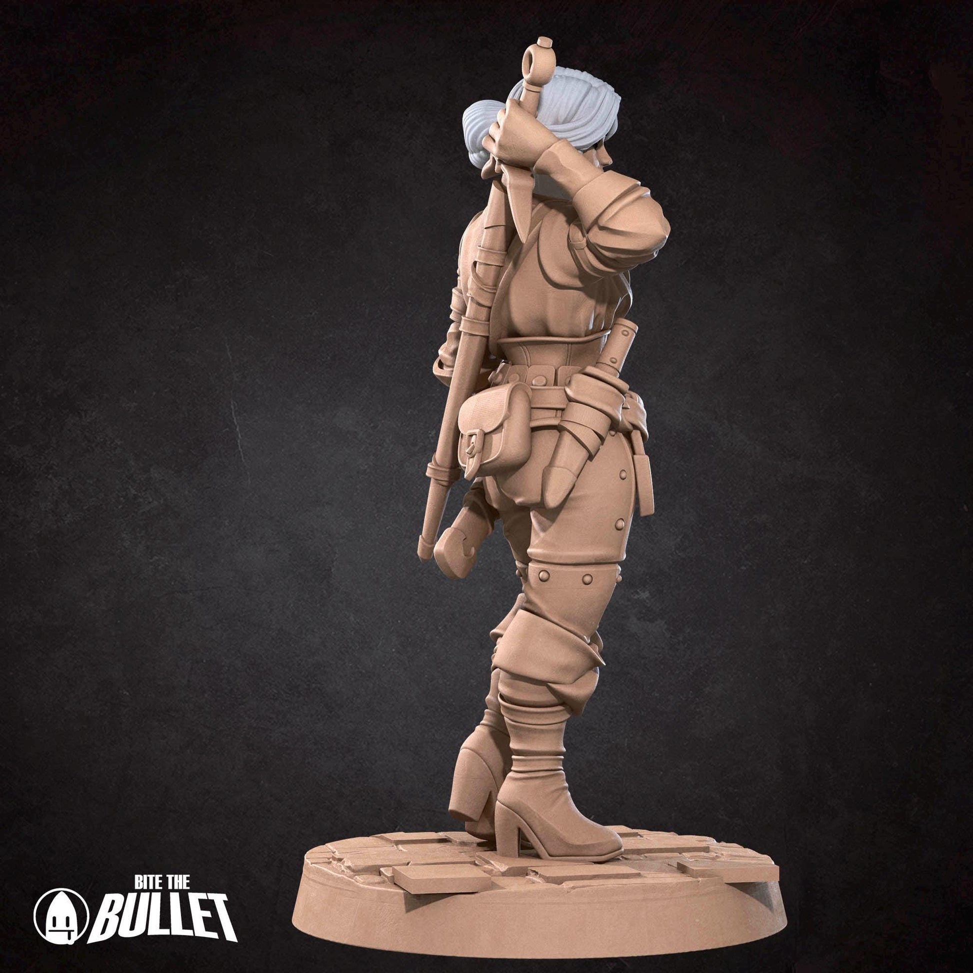 White Lioness Miniature | Tabletop RPG Miniature | Javier Txiki Tejedor | Roleplaying 3D Printed Fantasy Mini - 3DPrintDen