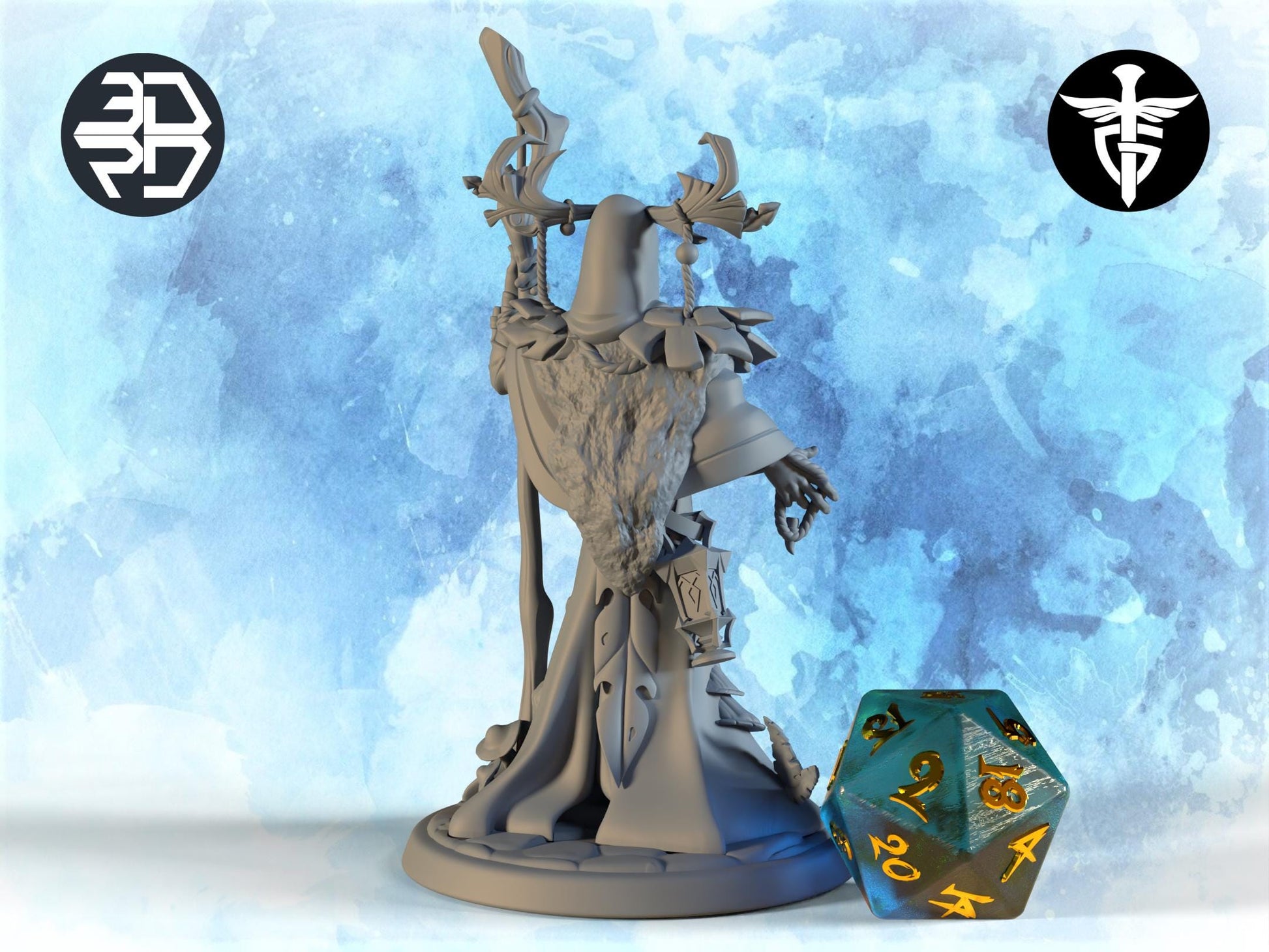 Druid Miniature, Sheldrake | Twin Goddess Miniatures | Tabletop RPG Miniature | Roleplaying 3D Printed Fantasy Mini - 3DPrintDen