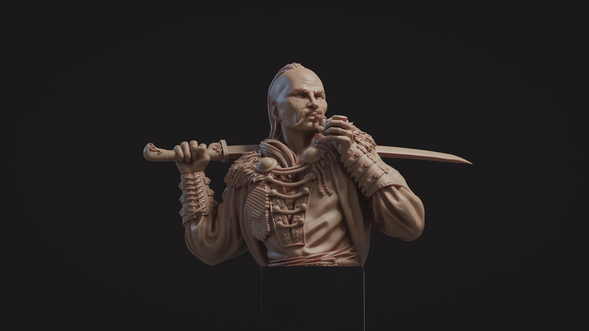 Free Cossack Bust, Taras | Tabletop RPG Miniature | Nerikson | Roleplaying 3D Printed Fantasy Mini - 3DPrintDen