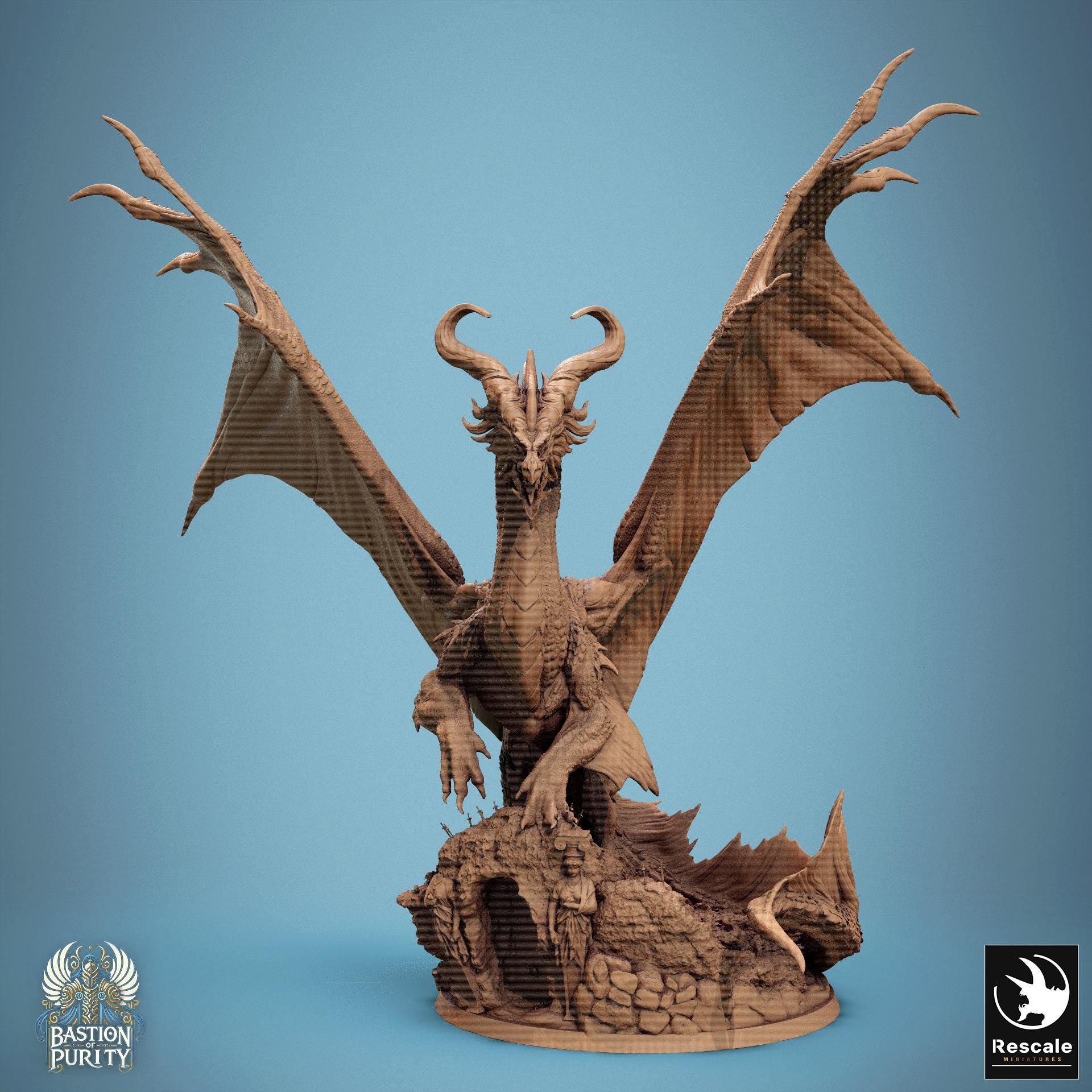 Legendary Bronze Dragon Miniature | Tabletop RPG Miniature | Rescale Miniature | Roleplaying 3D Printed Fantasy Mini - 3DPrintDen