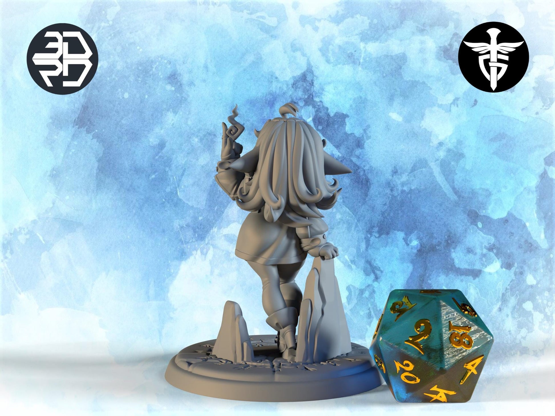 Female Mind Goblin Miniature | Twin Goddess Miniatures | Tabletop RPG Miniature | Roleplaying 3D Printed Fantasy Mini - 3DPrintDen