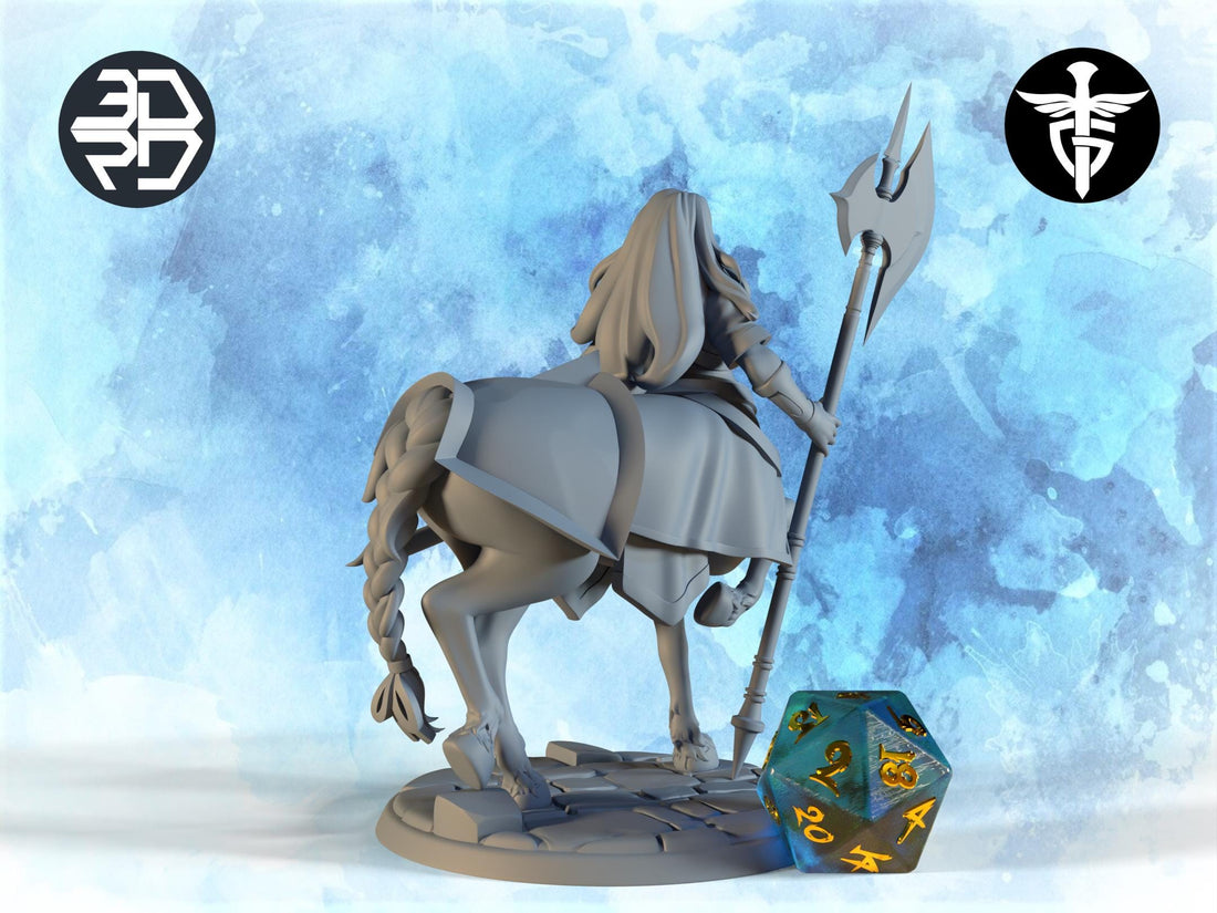 Female Centaur Soldier Miniature, Phylnyveth | Twin Goddess Miniatures | Tabletop RPG Miniature | Roleplaying 3D Printed Fantasy Mini - 3DPrintDen