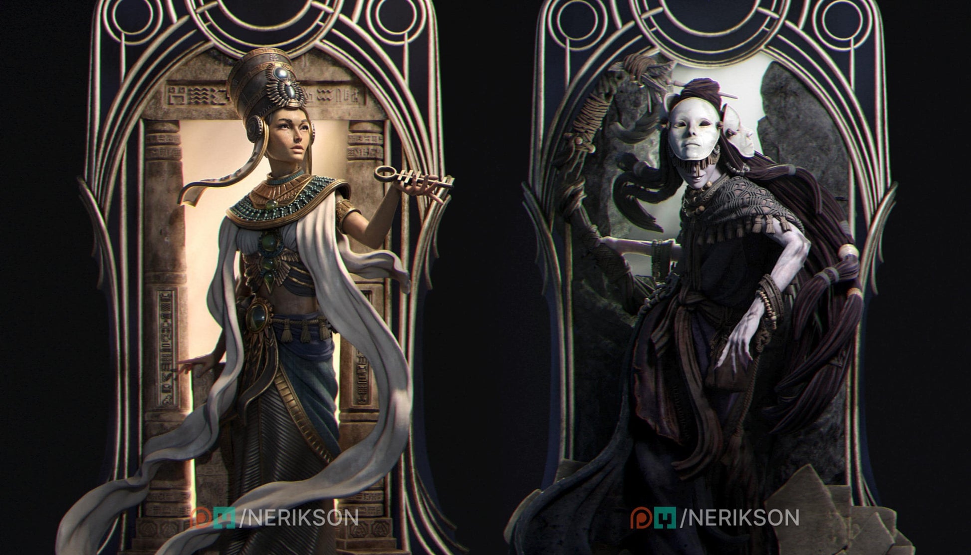 Tarot Arcana: Hierophant Diorama Miniature | Tabletop RPG Miniature | Nerikson | Roleplaying 3D Printed Fantasy Mini - 3DPrintDen