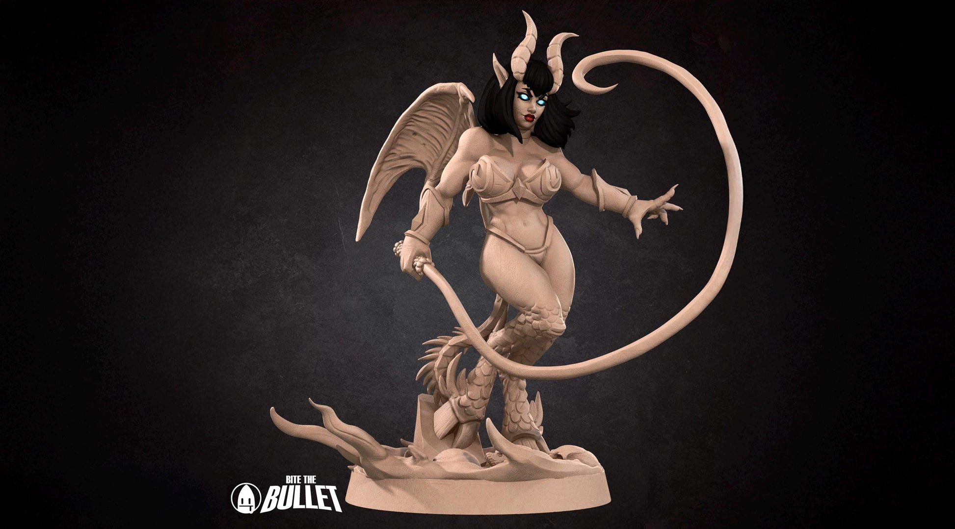 Succubus Miniature, Mara | Tabletop RPG Miniature | Bite the Bullet | Roleplaying 3D Printed Fantasy Mini - 3DPrintDen