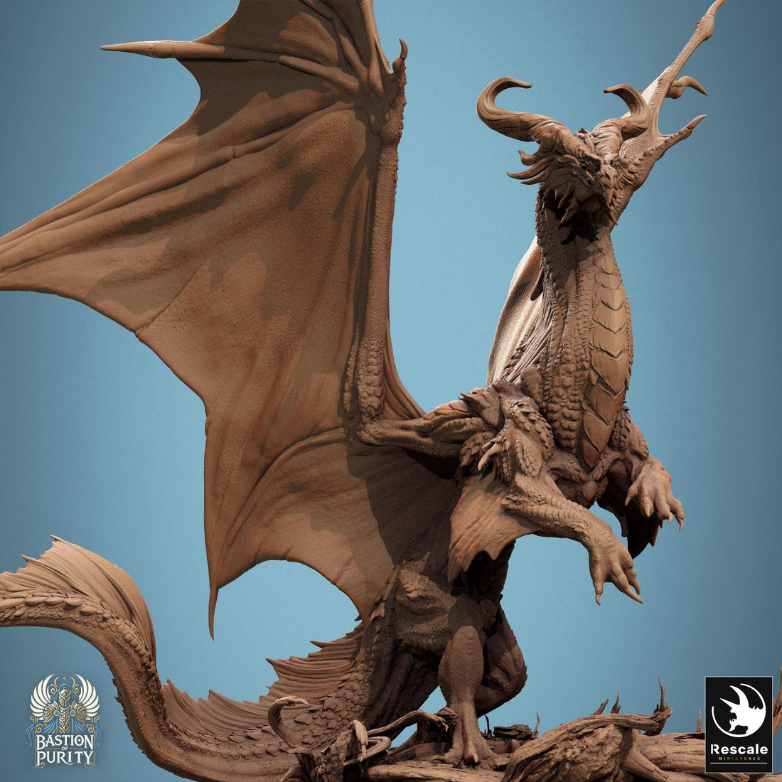 Legendary Bronze Dragon Miniature | Tabletop RPG Miniature | Rescale Miniature | Roleplaying 3D Printed Fantasy Mini - 3DPrintDen